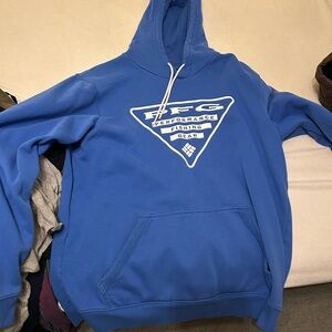 Men’s Columbia Blue Hooded Sweatshirt Size Large